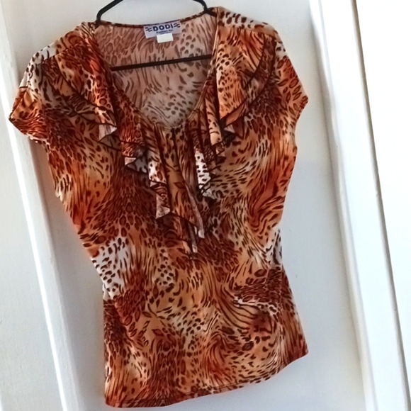 Dodi fashion Inc blouse woman's large tiger print - Picture 1 of 3